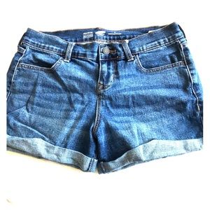 Rolled Hem Jean Shorts